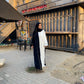 white black abaya